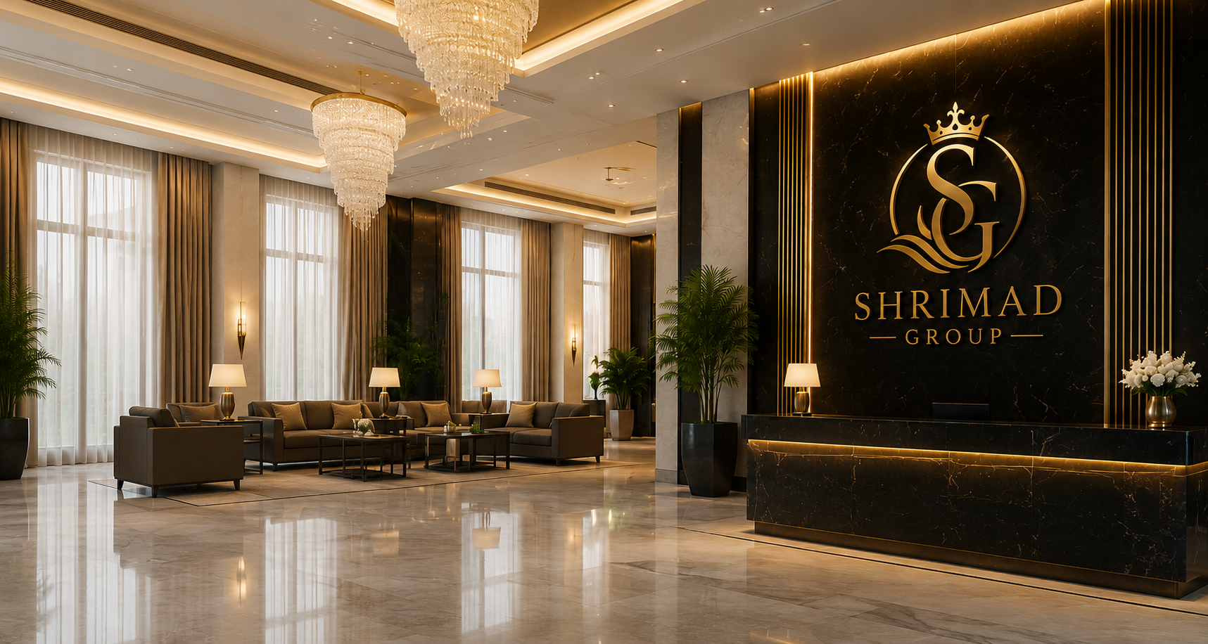 Shrimad Group luxury hotel lobby
